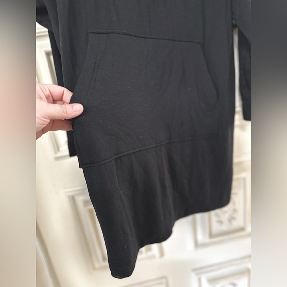 CHIC & SOFT, Long Sleeves Turtleneck Sweatshirt w/Hoodie Pockets Tunic Dress - Picture 14 of 16